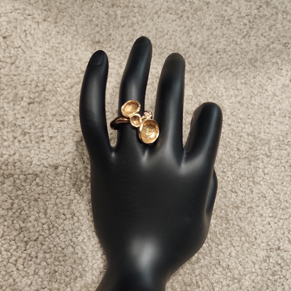 Elegant Japanese Gold Bubble Ring  Women's Ring